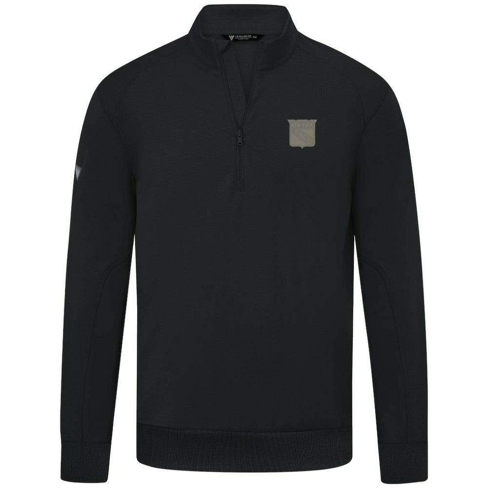 New York Rangers Levelwear Copper Upright Quarter-Zip Pullover Black