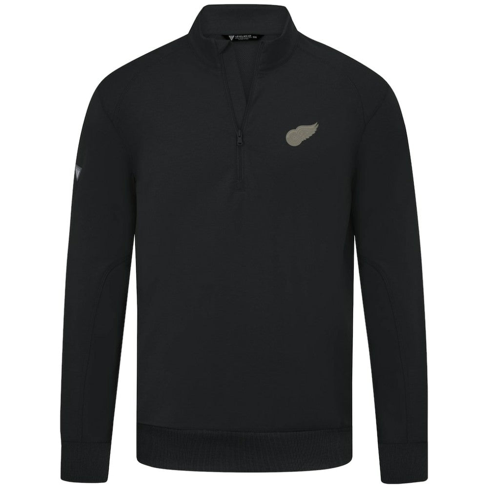 Detroit Red Wings - Levelwear Copper Upright Quarter-Zip Pullover Black