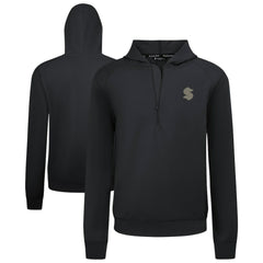 Seattle Kraken Levelwear Technic Quarter-Zip Pullover Hoodie Black