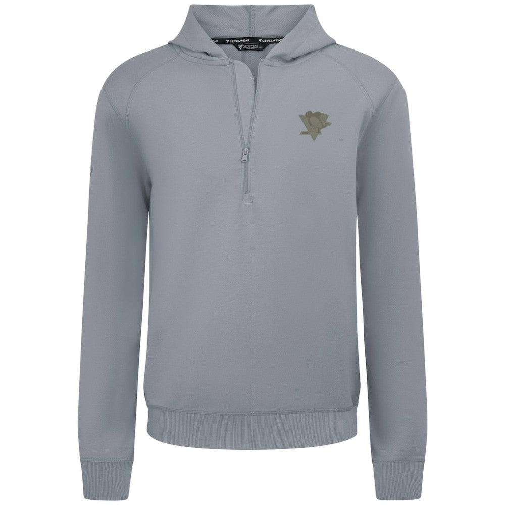 Pittsburgh Penguins Levelwear Technic Quarter-Zip Pullover Hoodie Gray