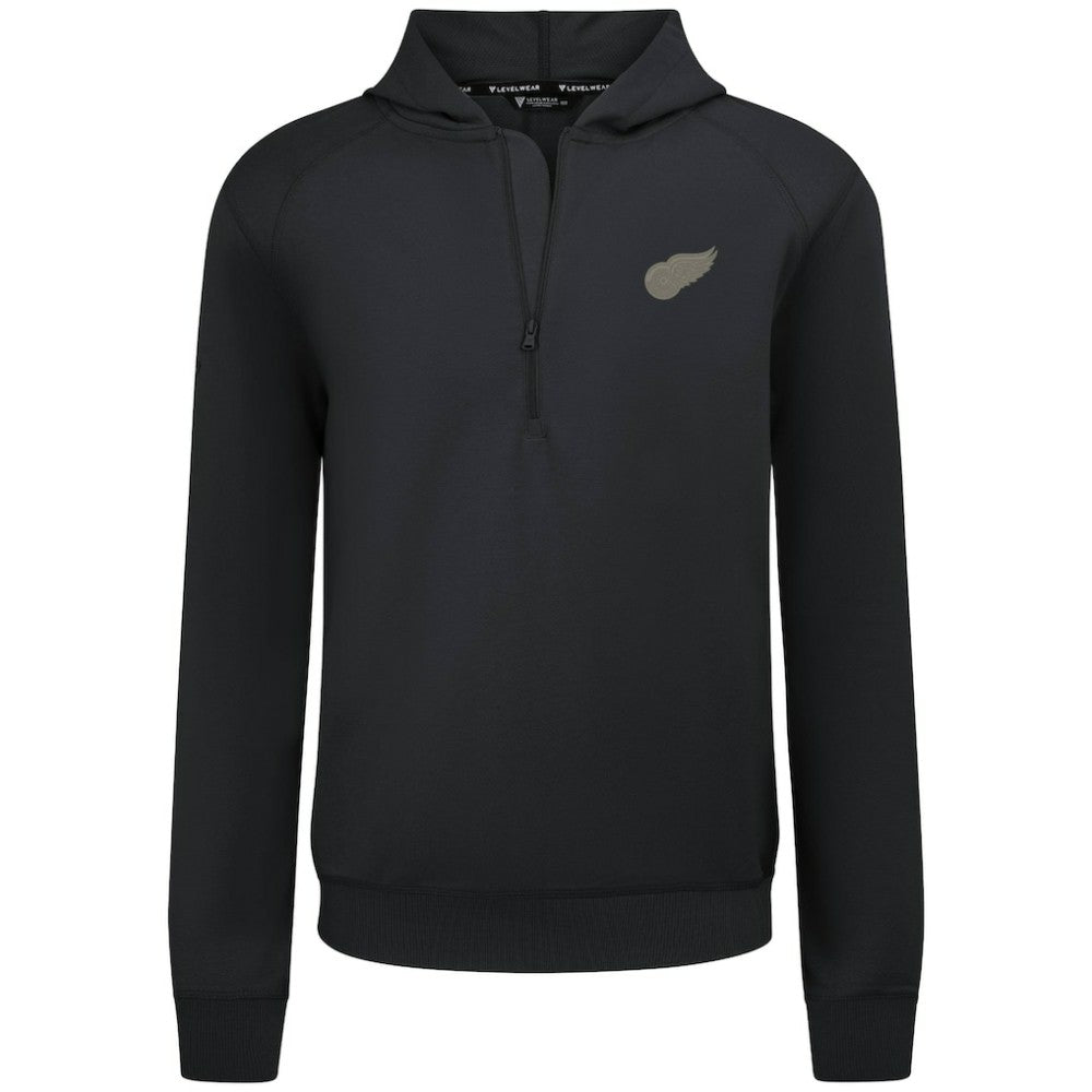 Detroit Red Wings - Levelwear Technic Quarter-Zip Pullover Hoodie Black