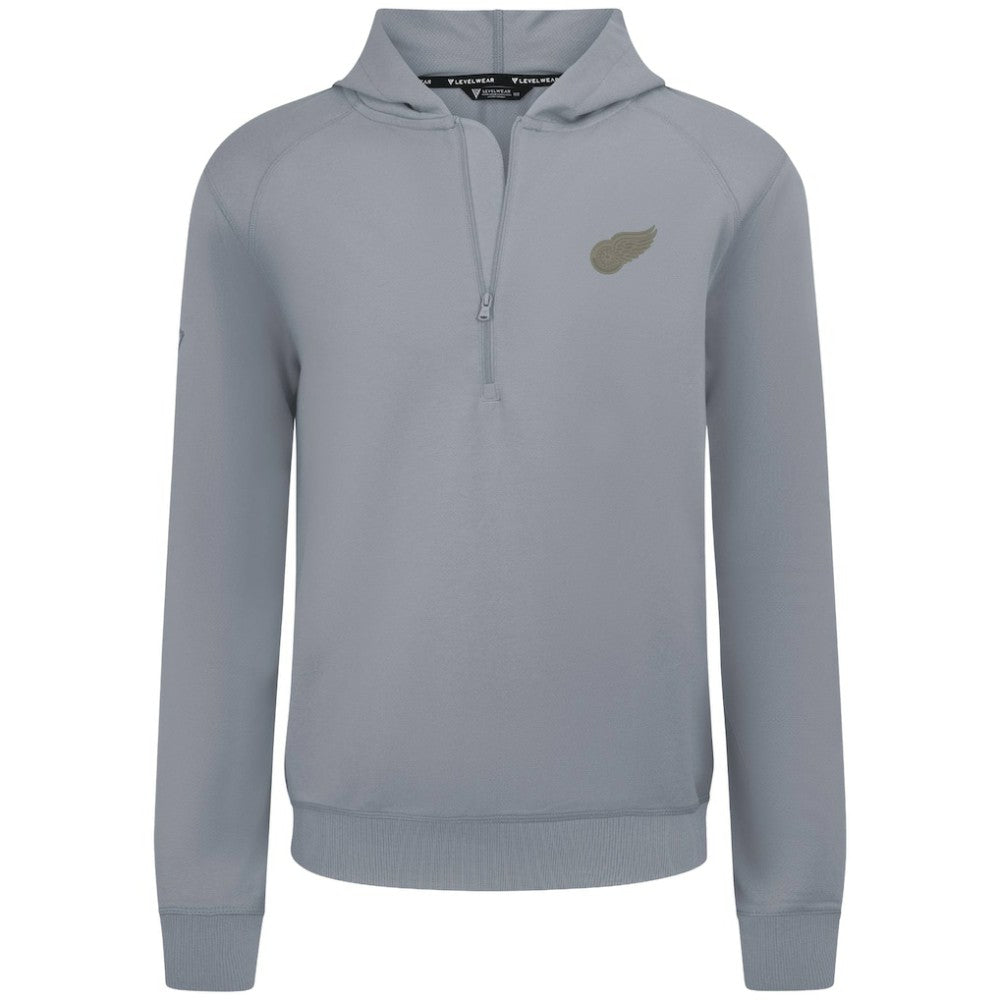 Detroit Red Wings - Levelwear Technic Quarter-Zip Pullover Hoodie Gray