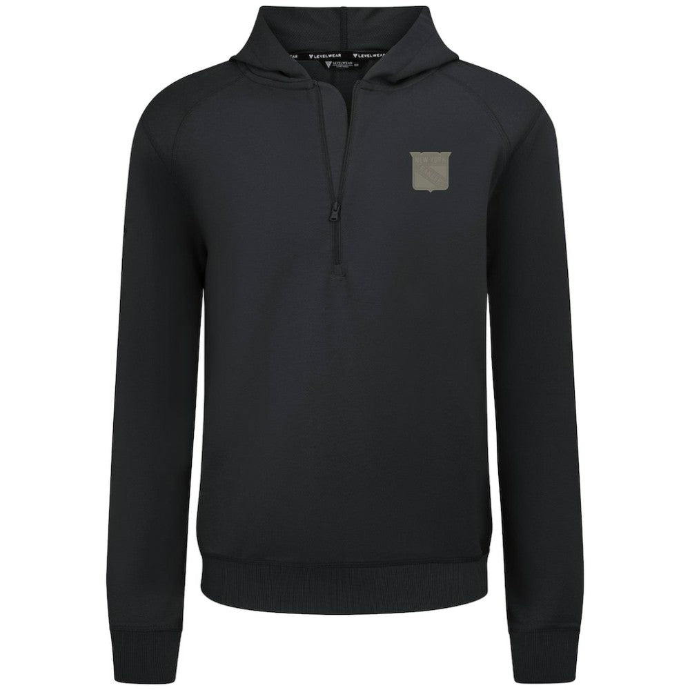 New York Rangers Levelwear Technic Quarter-Zip Pullover Hoodie Black