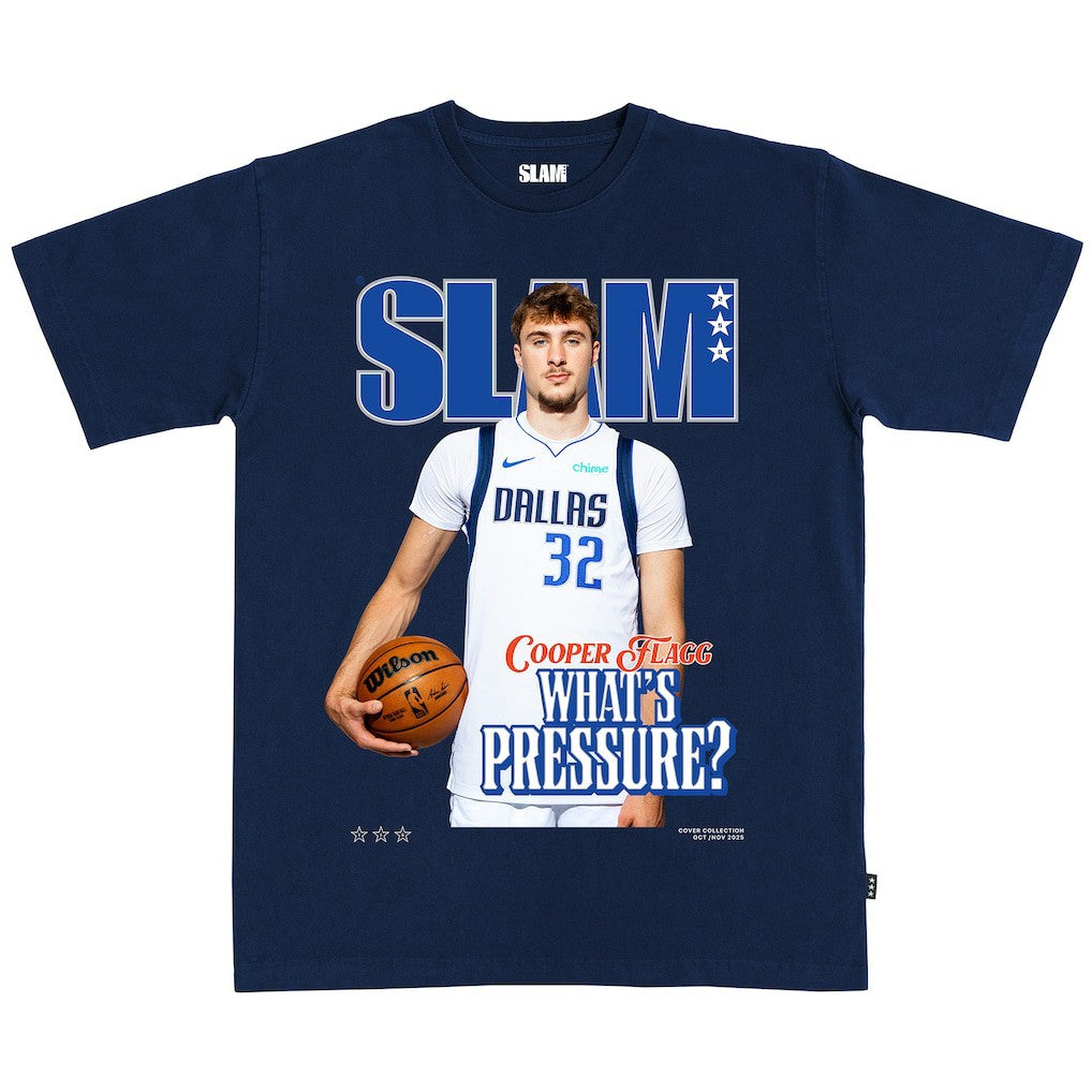 NBA - Cooper Flagg Dallas Mavericks SLAM Unisex Cover T-Shirt - Navy
