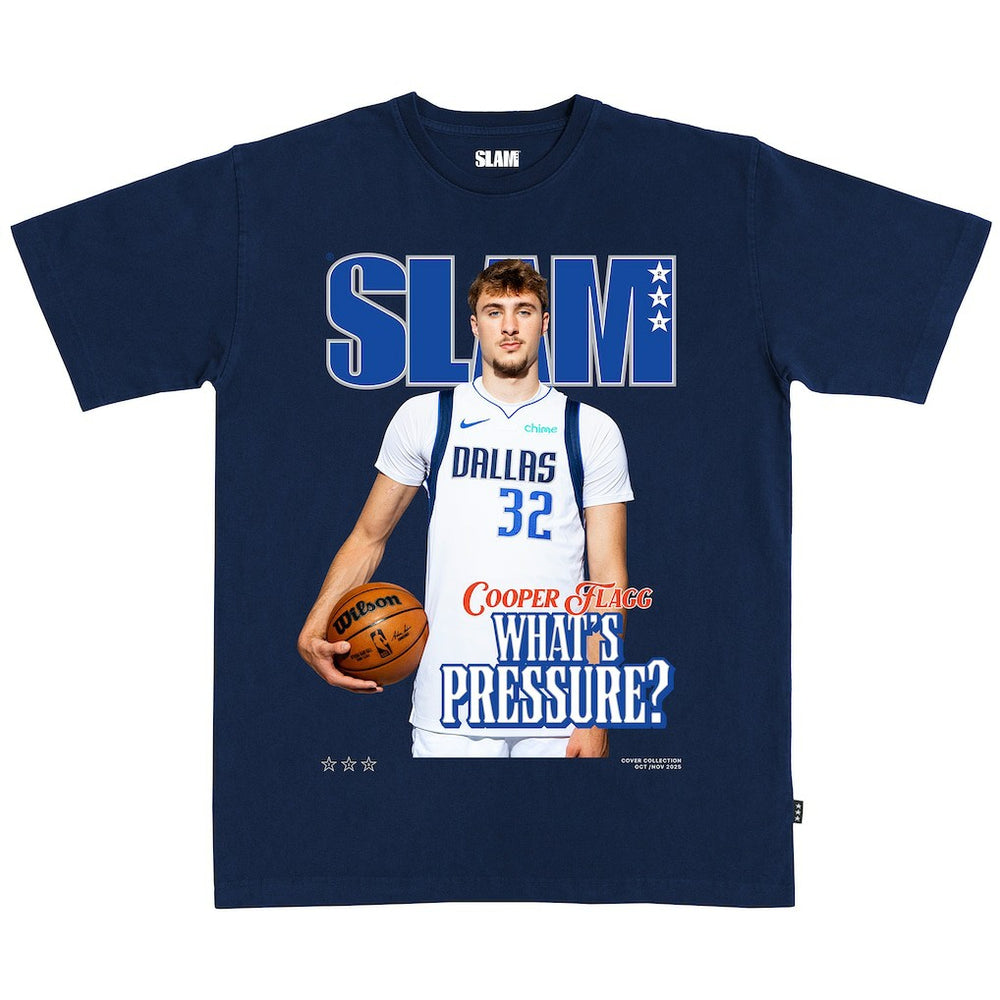 NBA - Cooper Flagg Dallas Mavericks SLAM Unisex Cover T-Shirt - Navy