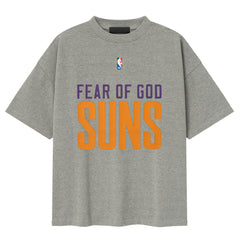 NBA - Phoenix Suns Fear of God x NBA Classic Fit T-Shirt - Dark Heather Gray