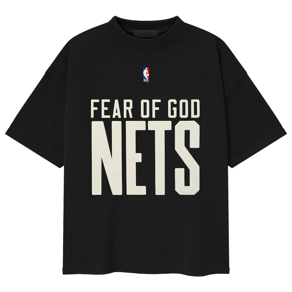 NBA - Brooklyn Nets Fear of God x NBA Classic Fit T-Shirt - Black