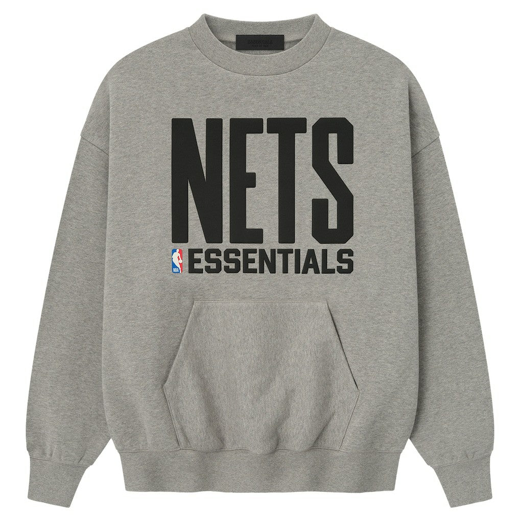 NBA - Brooklyn Nets Fear of God x NBA Sport Fit T-Shirt - Heather Gray