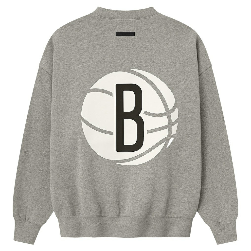 NBA - Brooklyn Nets Fear of God x NBA Sport Fit T-Shirt - Heather Gray