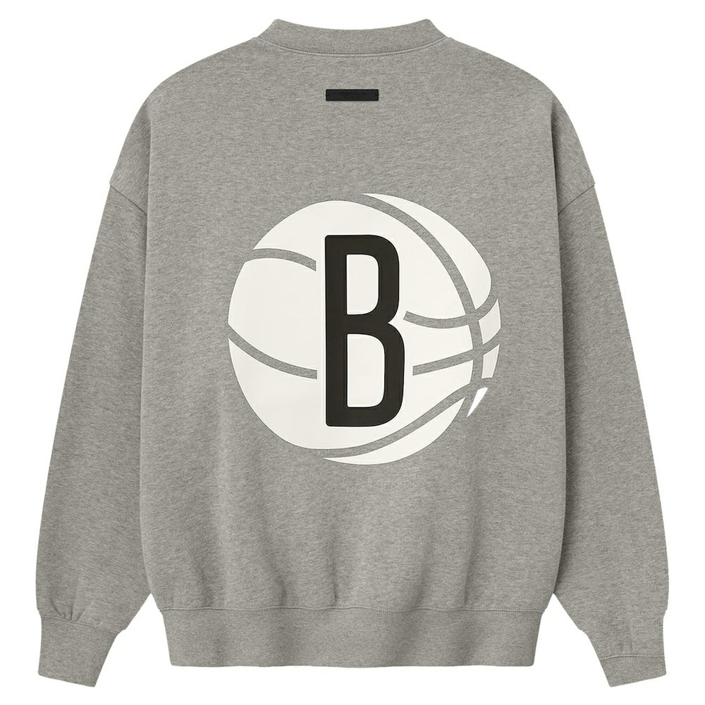 NBA - Brooklyn Nets Fear of God x NBA Sport Fit T-Shirt - Heather Gray