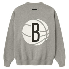 NBA - Brooklyn Nets Fear of God x NBA Sport Fit T-Shirt - Heather Gray