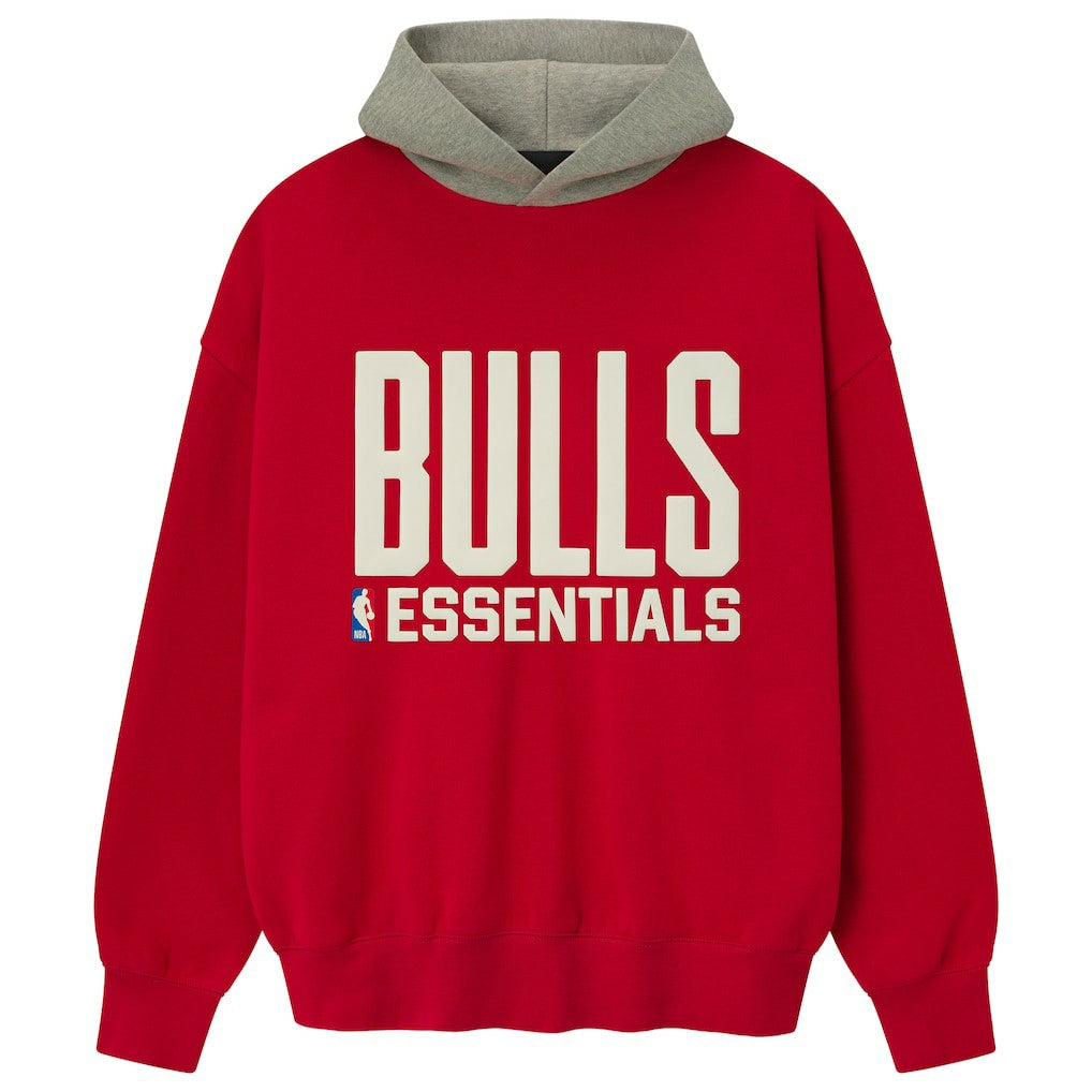 NBA - Chicago Bulls Fear of God x NBA Unisex Sport Hoodie - Red/Heather Gray