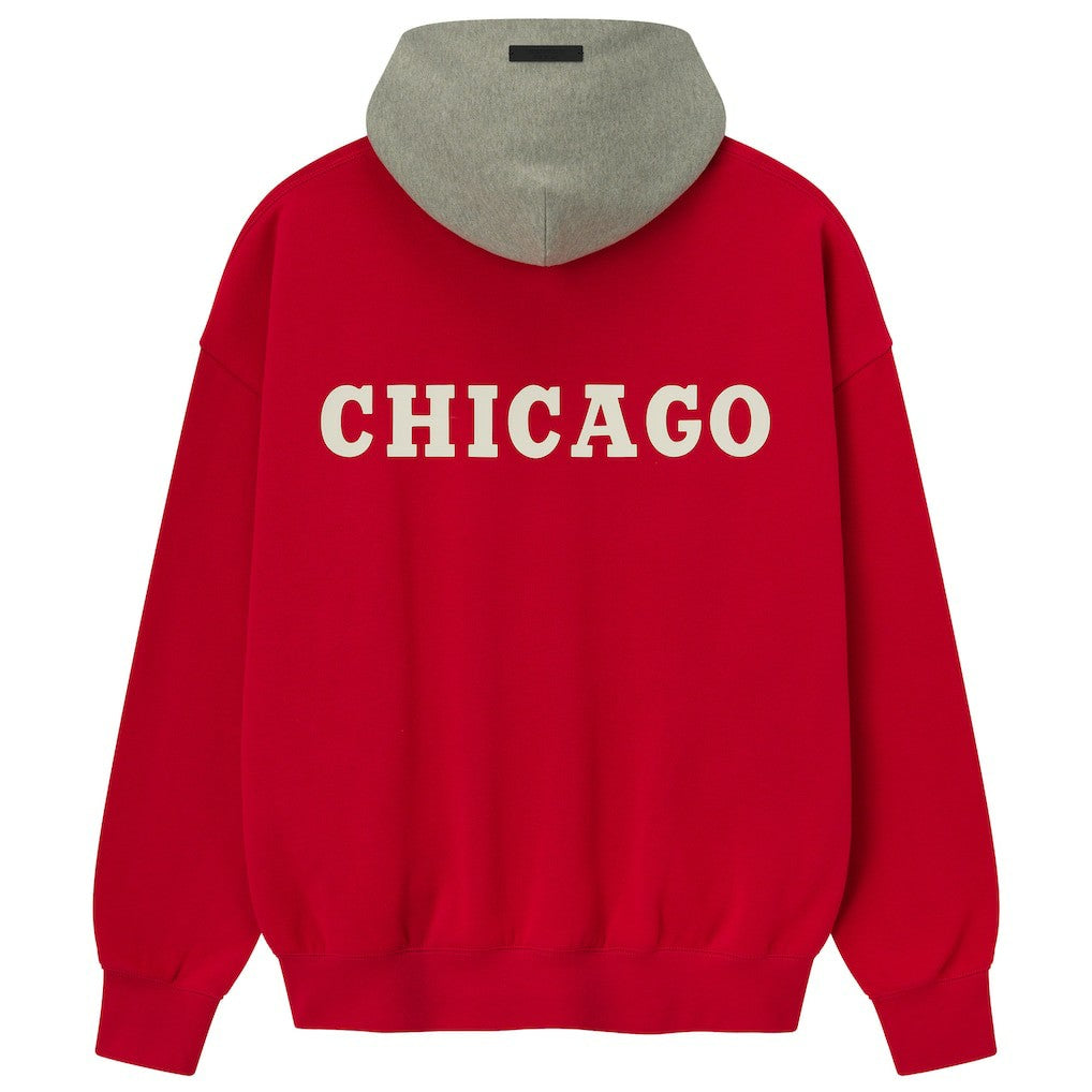 NBA - Chicago Bulls Fear of God x NBA Unisex Sport Hoodie - Red/Heather Gray