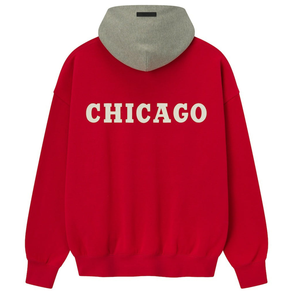 NBA - Chicago Bulls Fear of God x NBA Unisex Sport Hoodie - Red/Heather Gray