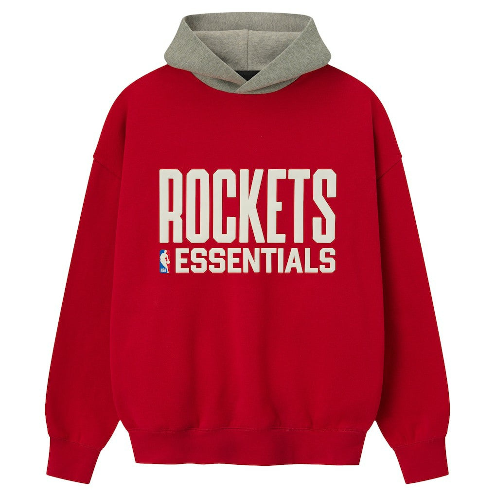 NBA - Houston Rockets Fear of God x NBA Unisex Sport Hoodie - Red/Heather Gray