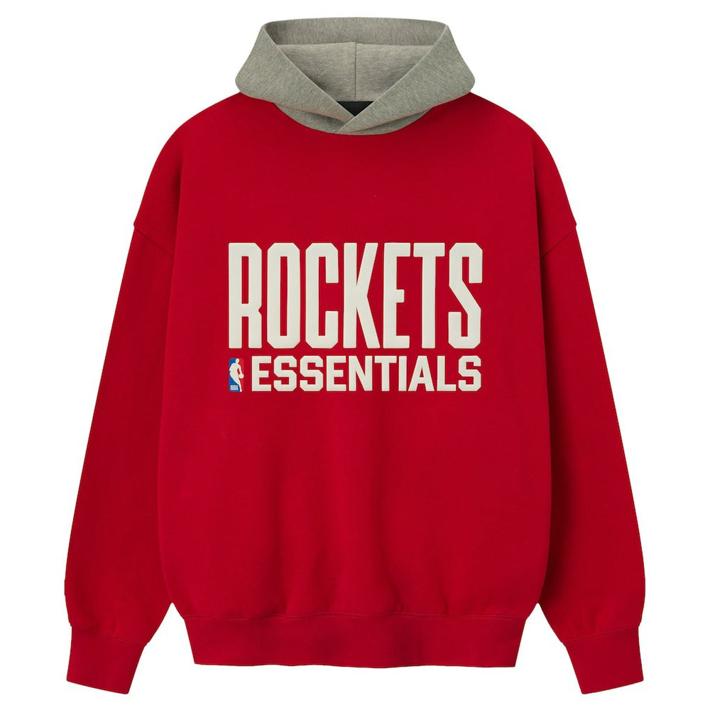 NBA - Houston Rockets Fear of God x NBA Unisex Sport Hoodie - Red/Heather Gray