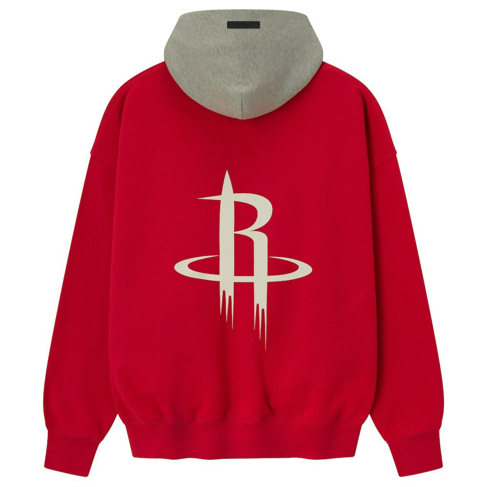 NBA - Houston Rockets Fear of God x NBA Unisex Sport Hoodie - Red/Heather Gray