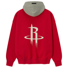 NBA - Houston Rockets Fear of God x NBA Unisex Sport Hoodie - Red/Heather Gray