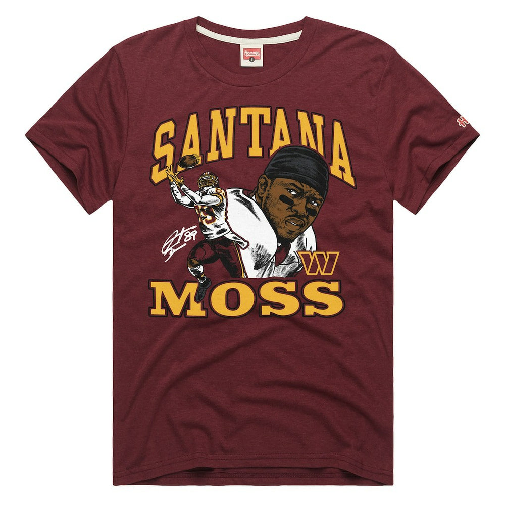 Santana Moss Washington Commanders Homage Unisex Retired Player Classic Caricature T-Shirt Burgundy - NFL