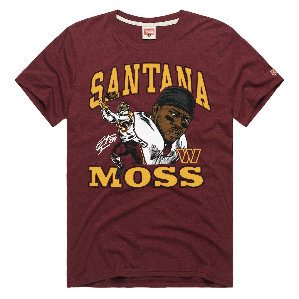 Santana Moss Washington Commanders Homage Unisex Retired Player Classic Caricature T-Shirt Burgundy - NFL