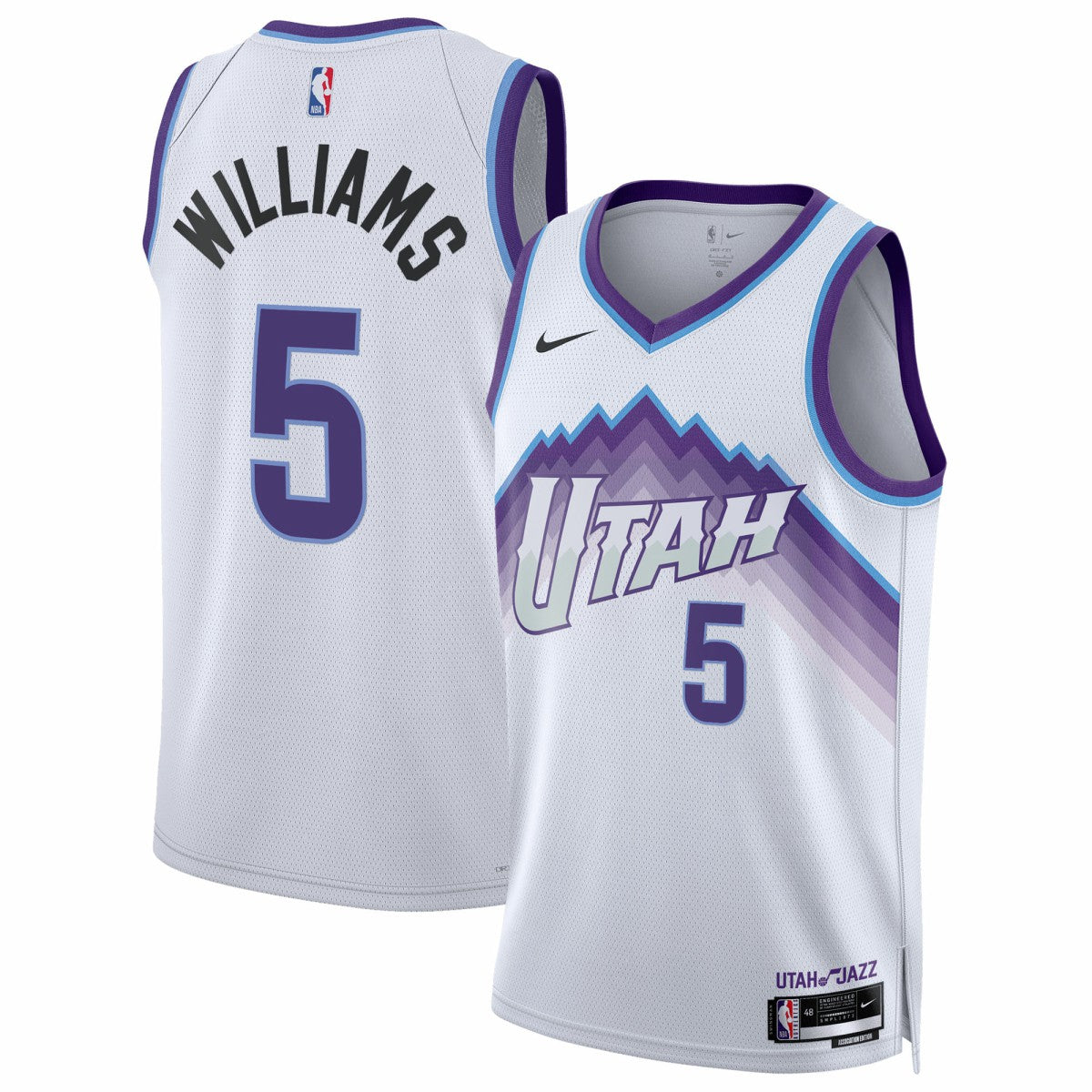 Nike - Cody Williams Utah Jazz Unisex Swingman Jersey - Association Edition - White