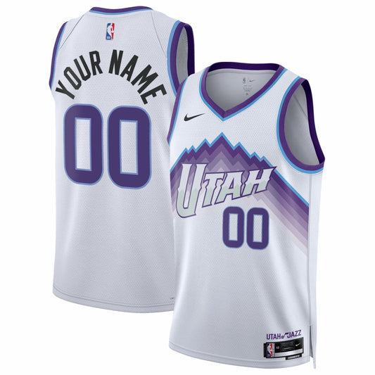 Utah Jazz Unisex Swingman Custom Jersey - Association Edition - White | NBA Jerseys