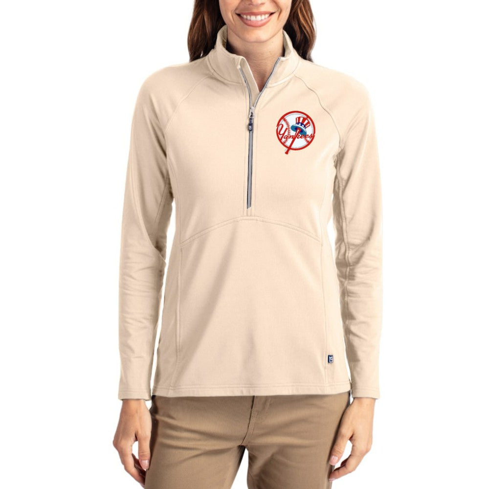 New York Yankees Cutter & Buck Women's Cooperstown Collection Adapt Eco Knit Stretch Half-Zip Pullover Online