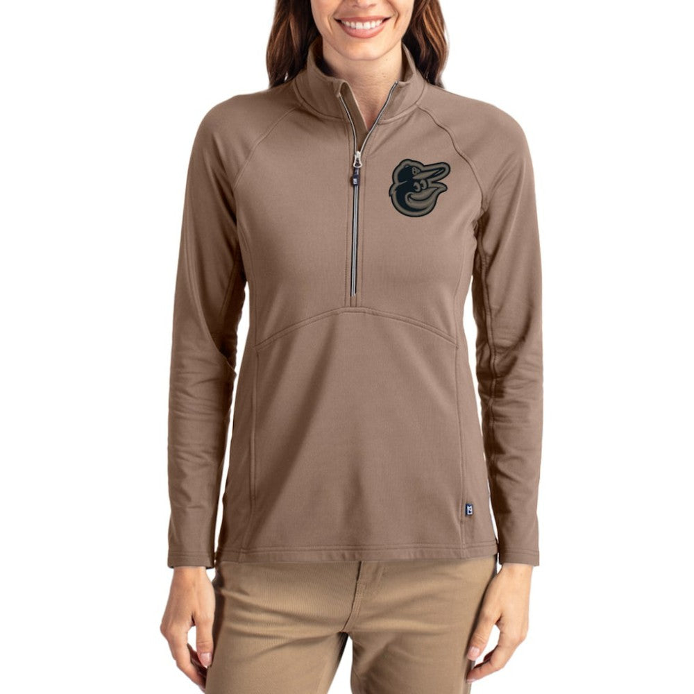 Baltimore Orioles Cutter & Buck Women's Adapt Eco Knit Stretch Half-Zip Pullover Lifestyle