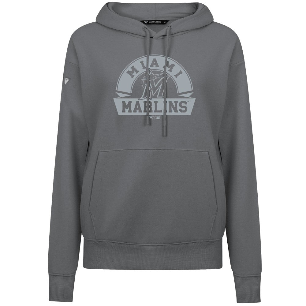 Miami Marlins Levelwear Women's Adorn Banner Arch Hoodie discount