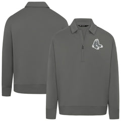 Boston Red Sox Levelwear Women's Canmore Chenille Logo Quarter-Zip Top Clearance