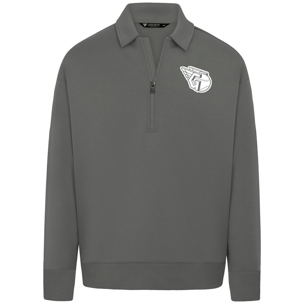 Cleveland Guardians Levelwear Women's Canmore Chenille Logo Quarter-Zip Top discount