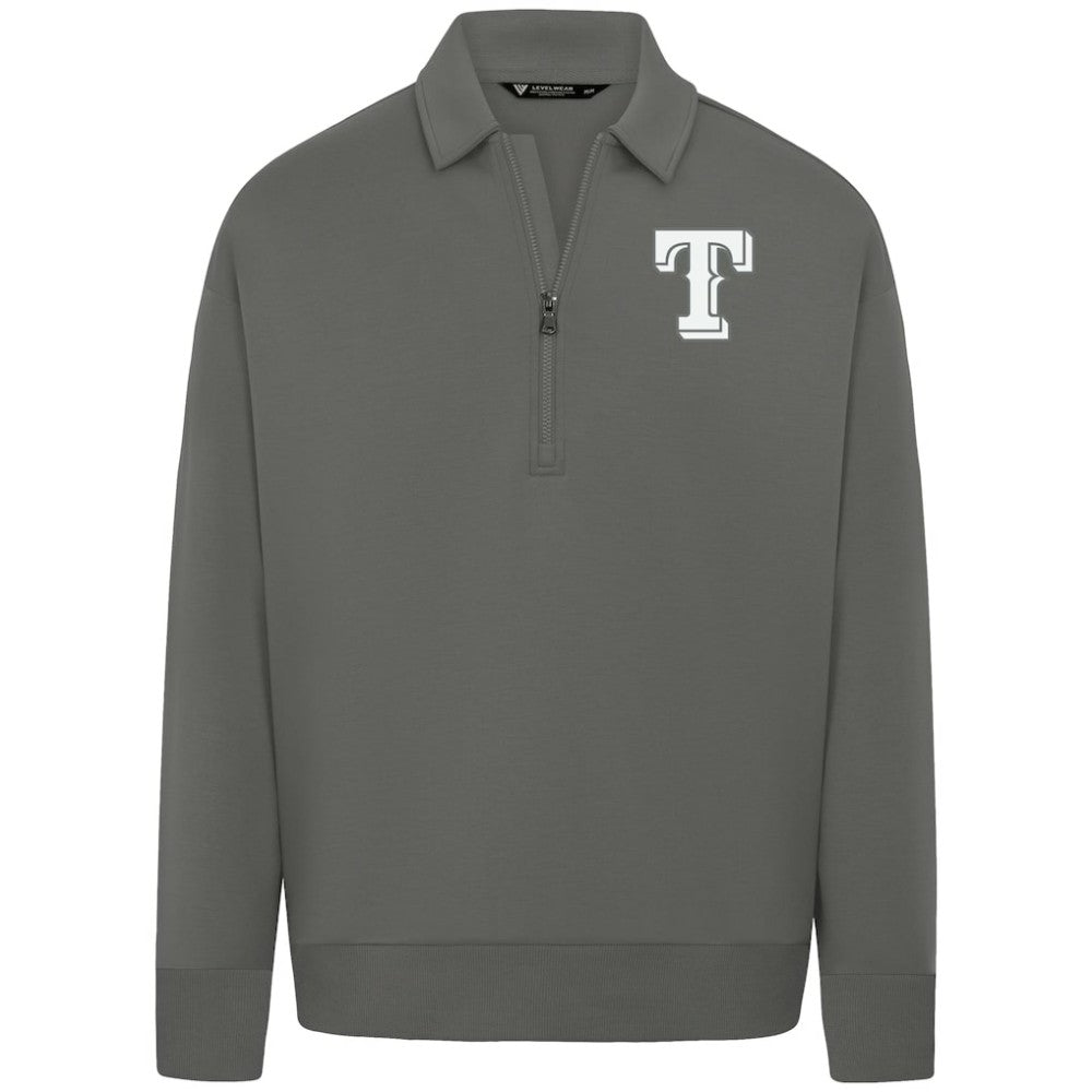 Texas Rangers Levelwear Women's Canmore Chenille Logo Quarter-Zip Top Lifestyle