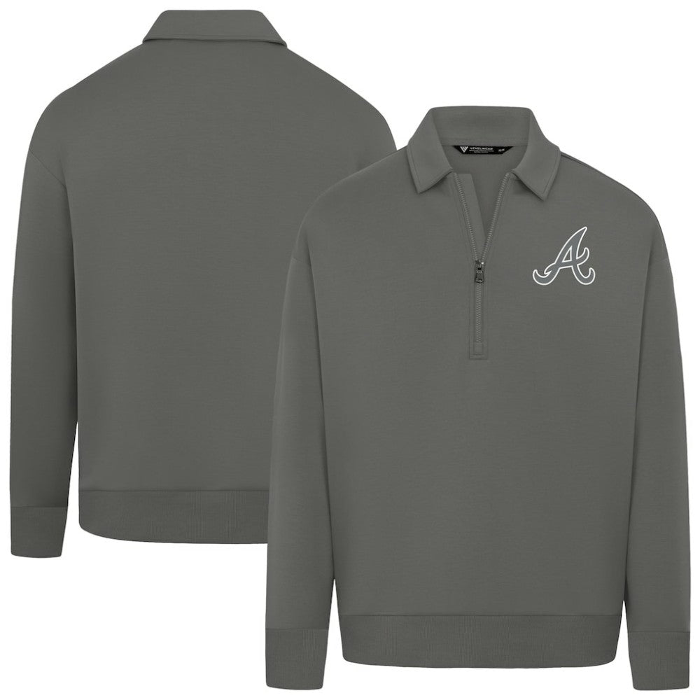 Atlanta Braves Levelwear Women's Canmore Chenille Logo Quarter-Zip Top for sale