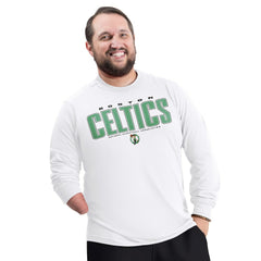 NBA - Boston Celtics G-III Sports by Carl Banks Adaptive Printed Mesh Effect Long Sleeve T-Shirt - White