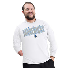 NBA - Dallas Mavericks G-III Sports by Carl Banks Adaptive Printed Mesh Effect Long Sleeve T-Shirt - White