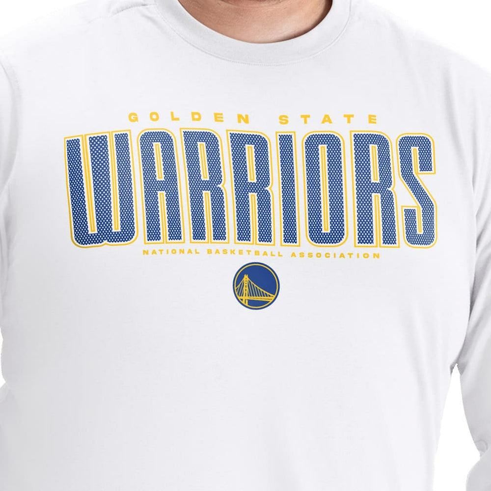 NBA - Golden State Warriors G-III Sports by Carl Banks Adaptive Printed Mesh Effect Long Sleeve T-Shirt - White
