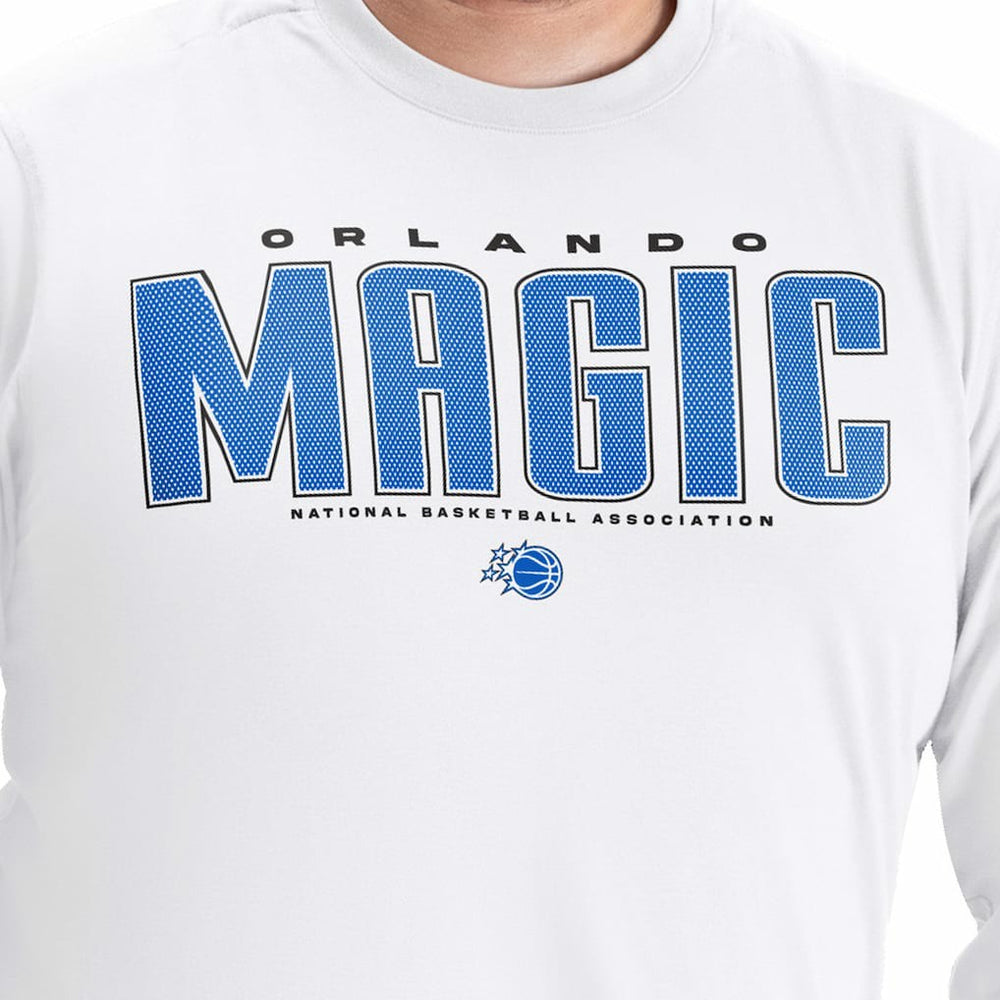 NBA - Orlando Magic G-III Sports by Carl Banks Adaptive Printed Mesh Effect Long Sleeve T-Shirt - White