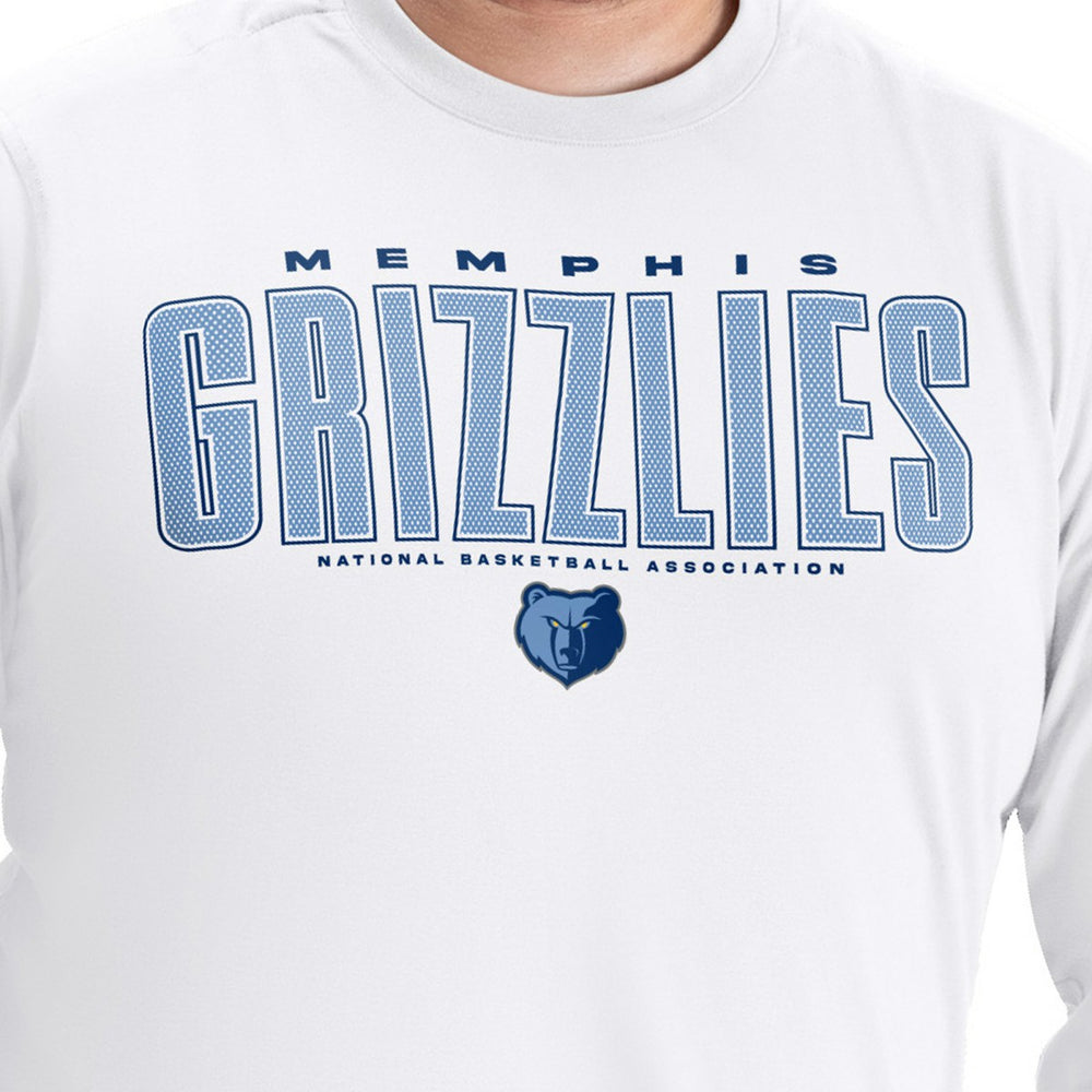 NBA - Memphis Grizzlies G-III Sports by Carl Banks Adaptive Printed Mesh Effect Long Sleeve T-Shirt - White