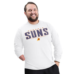 NBA - Phoenix Suns G-III Sports by Carl Banks Adaptive Printed Mesh Effect Long Sleeve T-Shirt - White