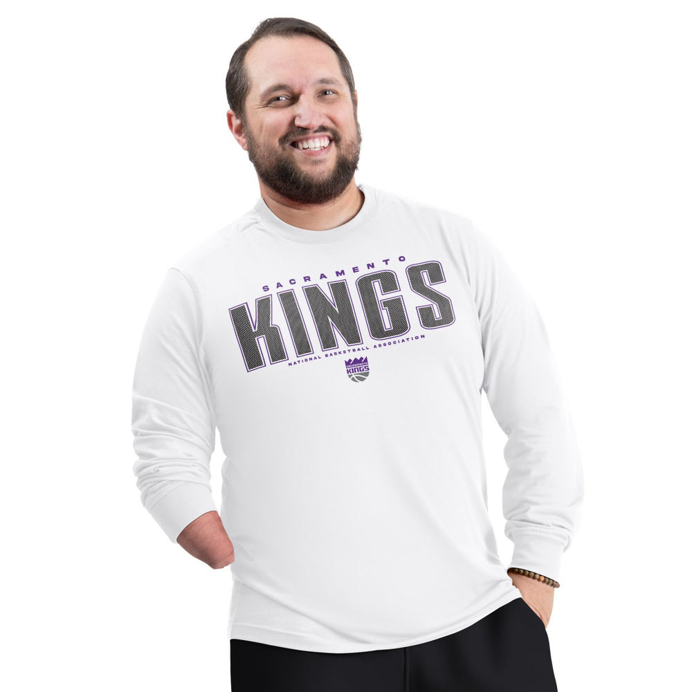 NBA - Sacramento Kings G-III Sports by Carl Banks Adaptive Printed Mesh Effect Long Sleeve T-Shirt - White