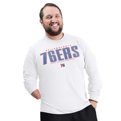 NBA - Philadelphia 76ers G-III Sports by Carl Banks Adaptive Printed Mesh Effect Long Sleeve T-Shirt - White