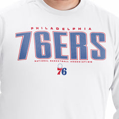 NBA - Philadelphia 76ers G-III Sports by Carl Banks Adaptive Printed Mesh Effect Long Sleeve T-Shirt - White