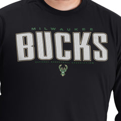 NBA - Milwaukee Bucks G-III Sports by Carl Banks Adaptive Printed Mesh Effect Long Sleeve T-Shirt - Black