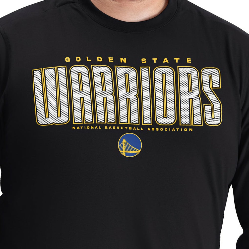 NBA - Golden State Warriors G-III Sports by Carl Banks Adaptive Printed Mesh Effect Long Sleeve T-Shirt - Black