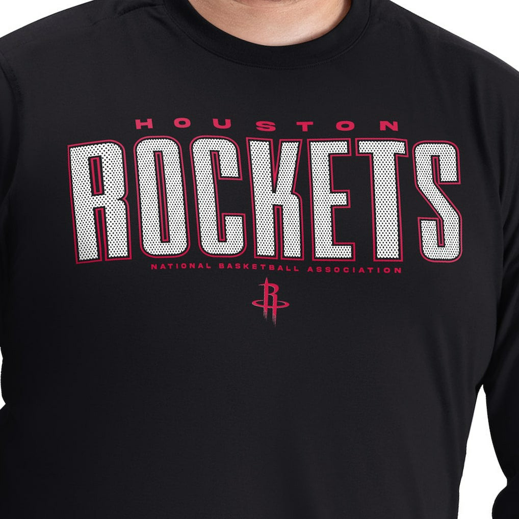 NBA - Houston Rockets G-III Sports by Carl Banks Adaptive Printed Mesh Effect Long Sleeve T-Shirt - Black
