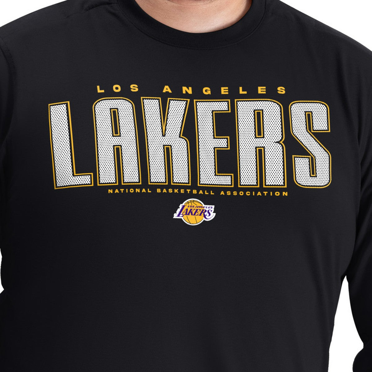 NBA - Los Angeles Lakers G-III Sports by Carl Banks Adaptive Printed Mesh Effect Long Sleeve T-Shirt - Black