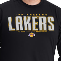 NBA - Los Angeles Lakers G-III Sports by Carl Banks Adaptive Printed Mesh Effect Long Sleeve T-Shirt - Black