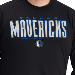 NBA - Dallas Mavericks G-III Sports by Carl Banks Adaptive Printed Mesh Effect Long Sleeve T-Shirt - Black
