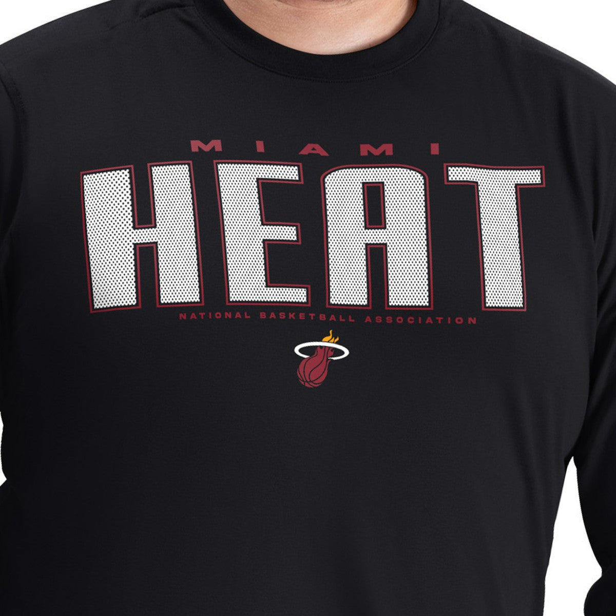 NBA - Miami Heat G-III Sports by Carl Banks Adaptive Printed Mesh Effect Long Sleeve T-Shirt - Black