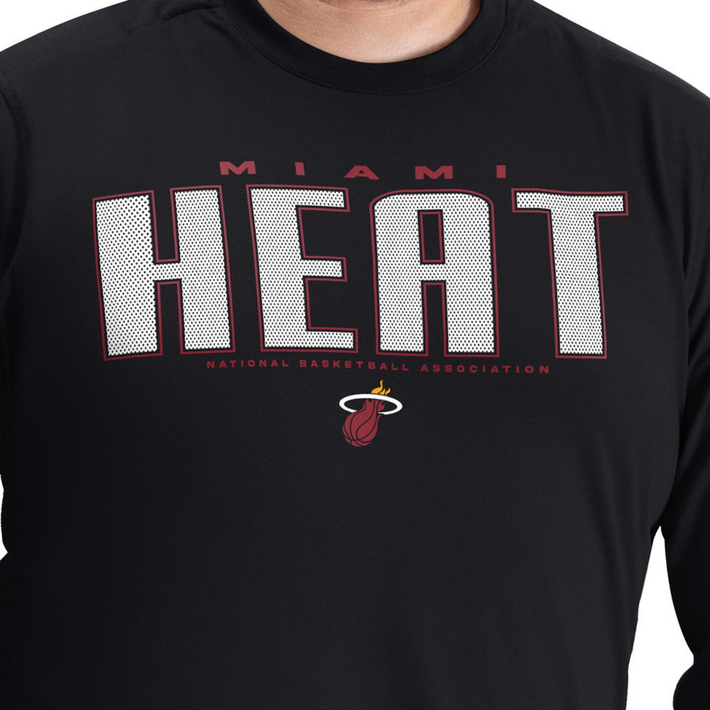 NBA - Miami Heat G-III Sports by Carl Banks Adaptive Printed Mesh Effect Long Sleeve T-Shirt - Black